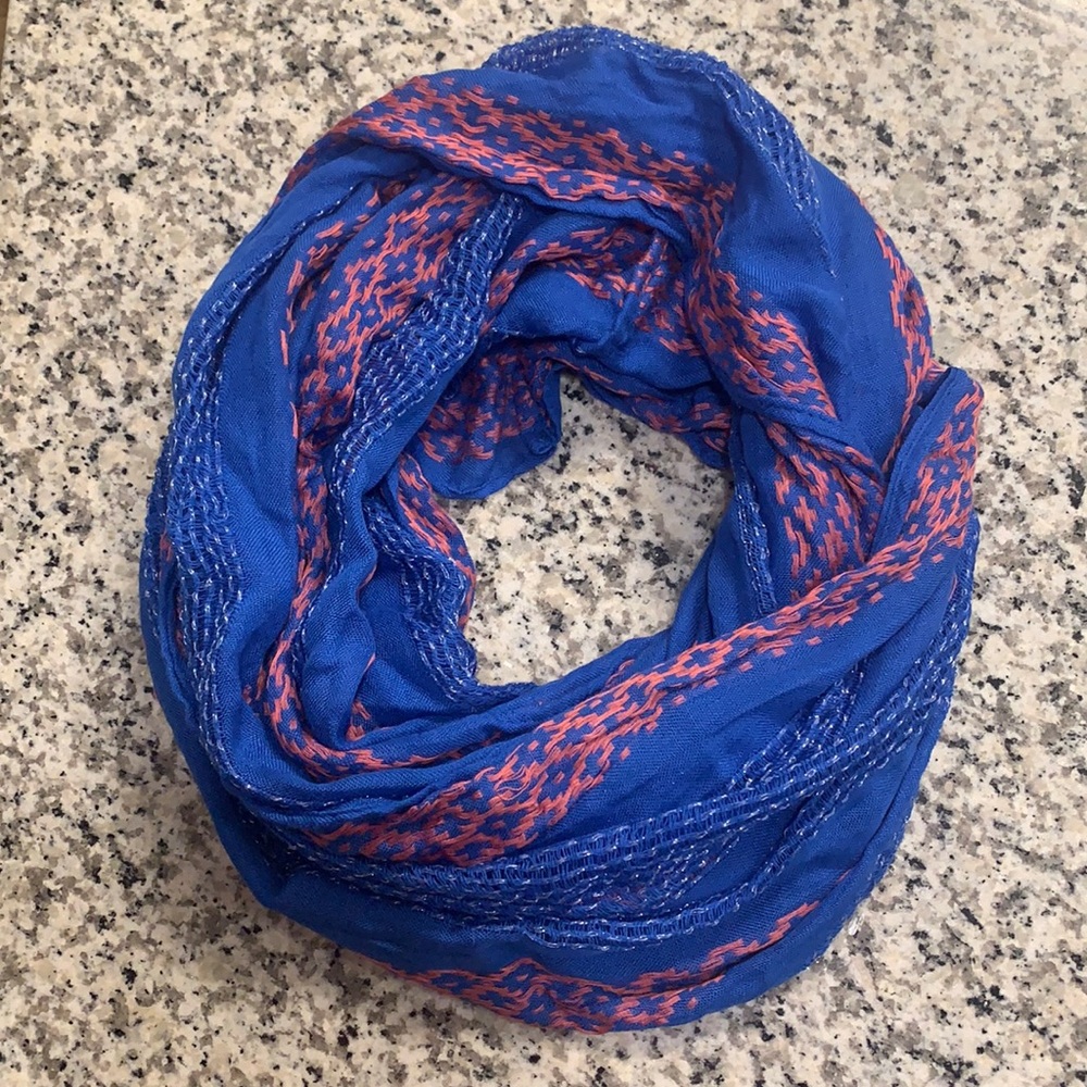 World Market Blue & Orange Infinity Scarf - Never Worn